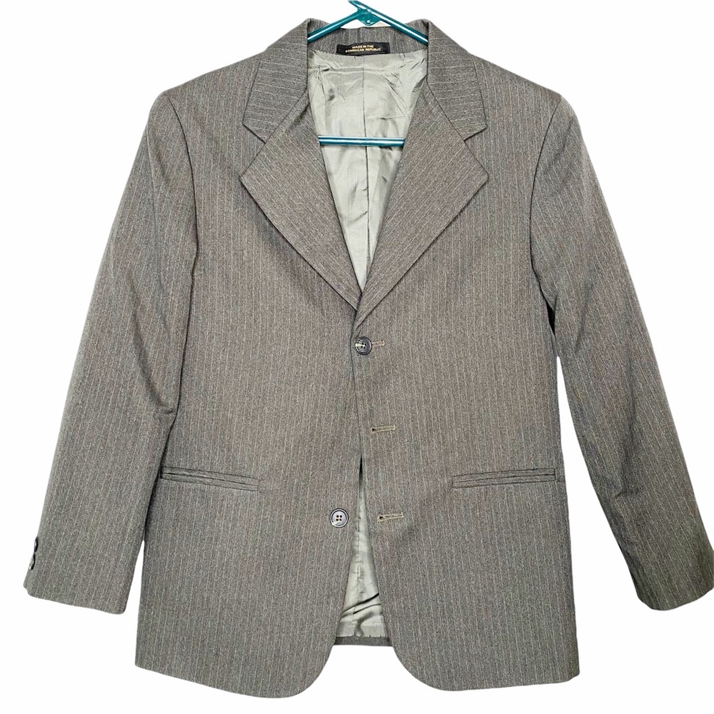 Gray Pin Stripe Jacket Boys 12 Regular